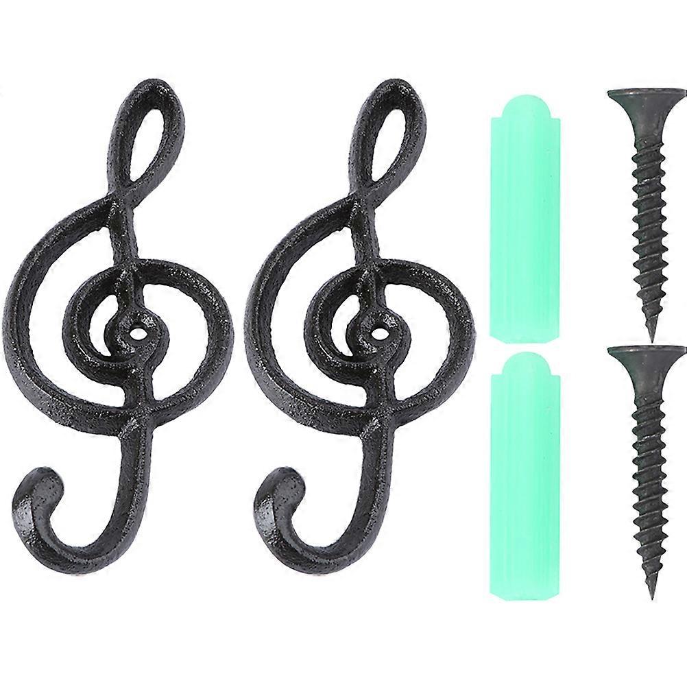 2pcs Musical Note Hooks Vintage Wall Hooks Decorative Hooks Wall Hanger Hook
