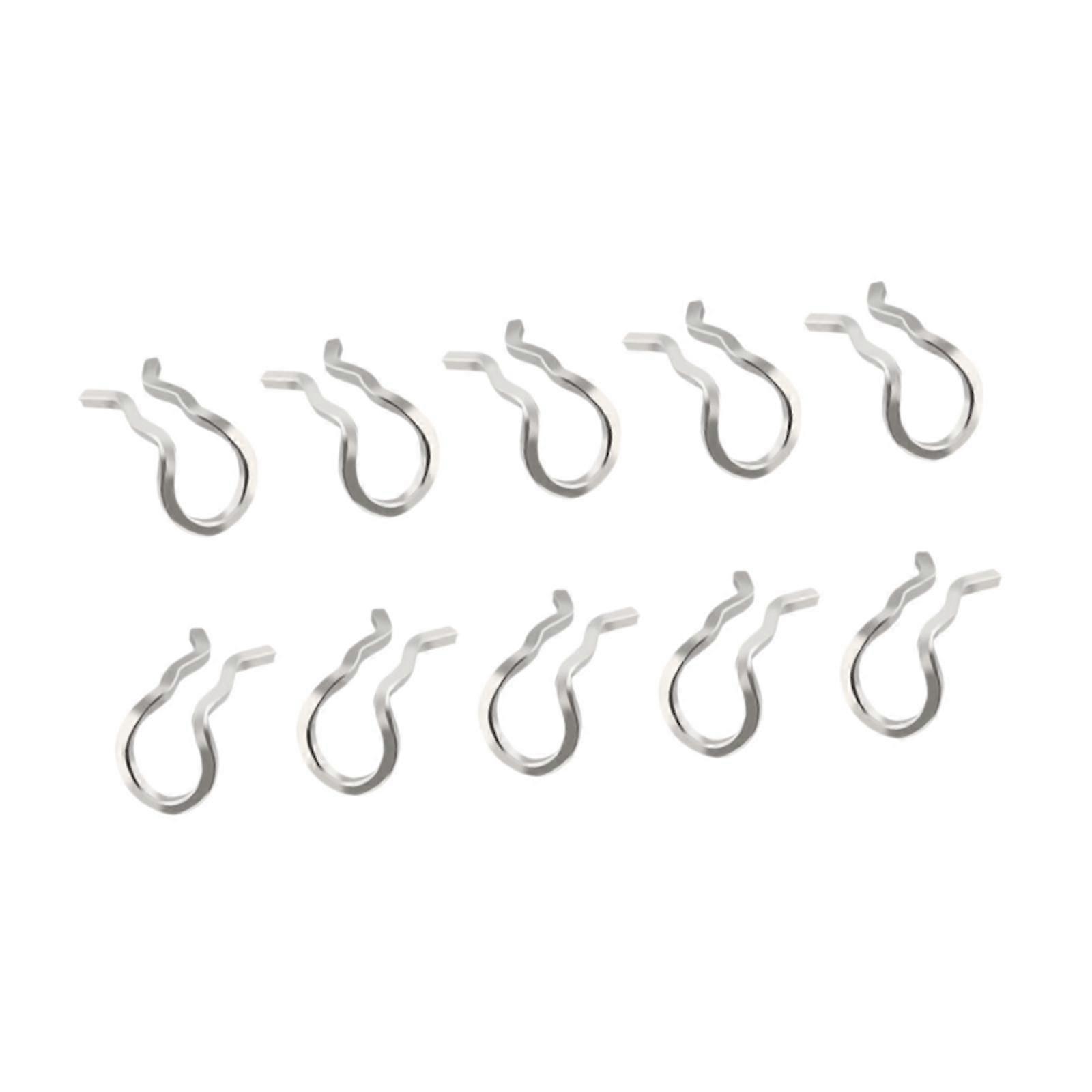 10 Pieces Retaining Spring Clips Portable Fixing Snap Spring Clips Silver