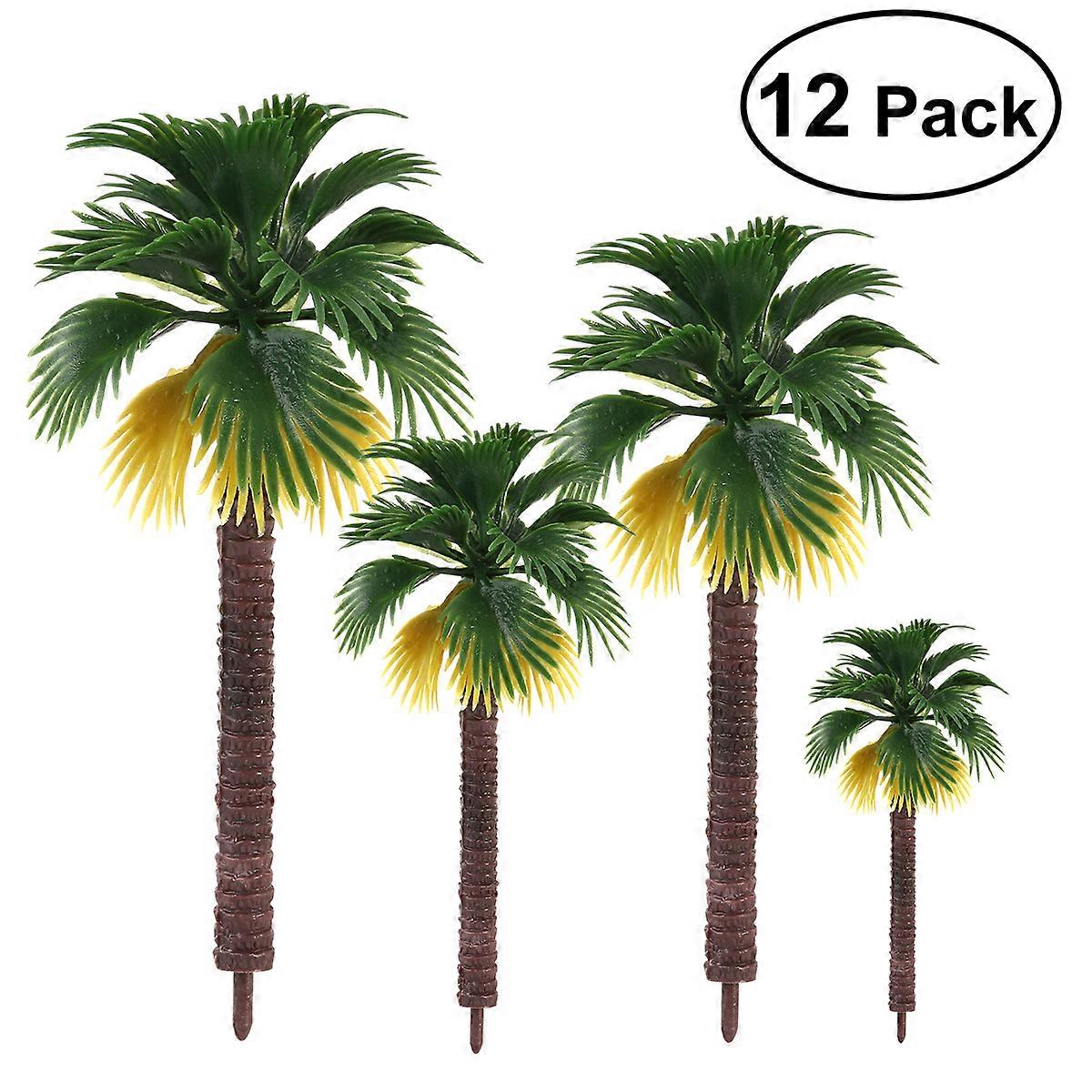 WINOMO 12pcs Layout Rainforest Plastic Palm Tree Diorama Scenery