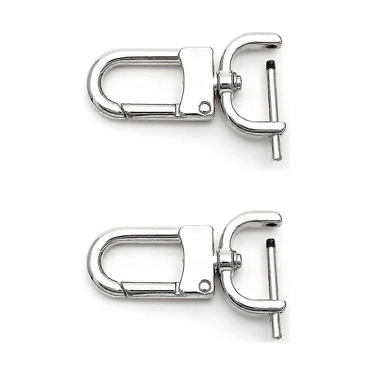 2pcs Removable Snap Hook Swivel Buckle With Screw Rod Bag Strap Hardware Replacement (silver)-C16