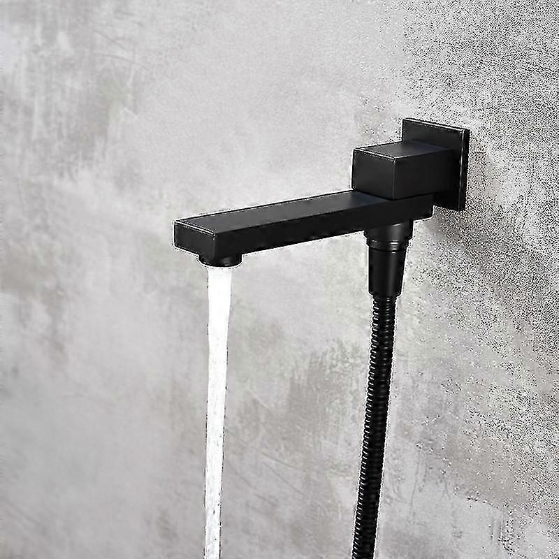 G1/2" Square Wall Mounted Solid Brass Shower Spout With Diverter Valve In-wall Shower Mixer Faucet Spout Filler