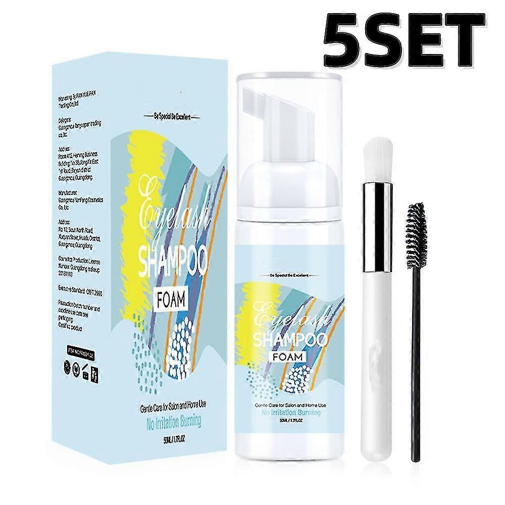 5set Eyelash Extension Foaming Shampoo Foam Cleanser Eyelid Lash Shampoo Cleaner 50ml