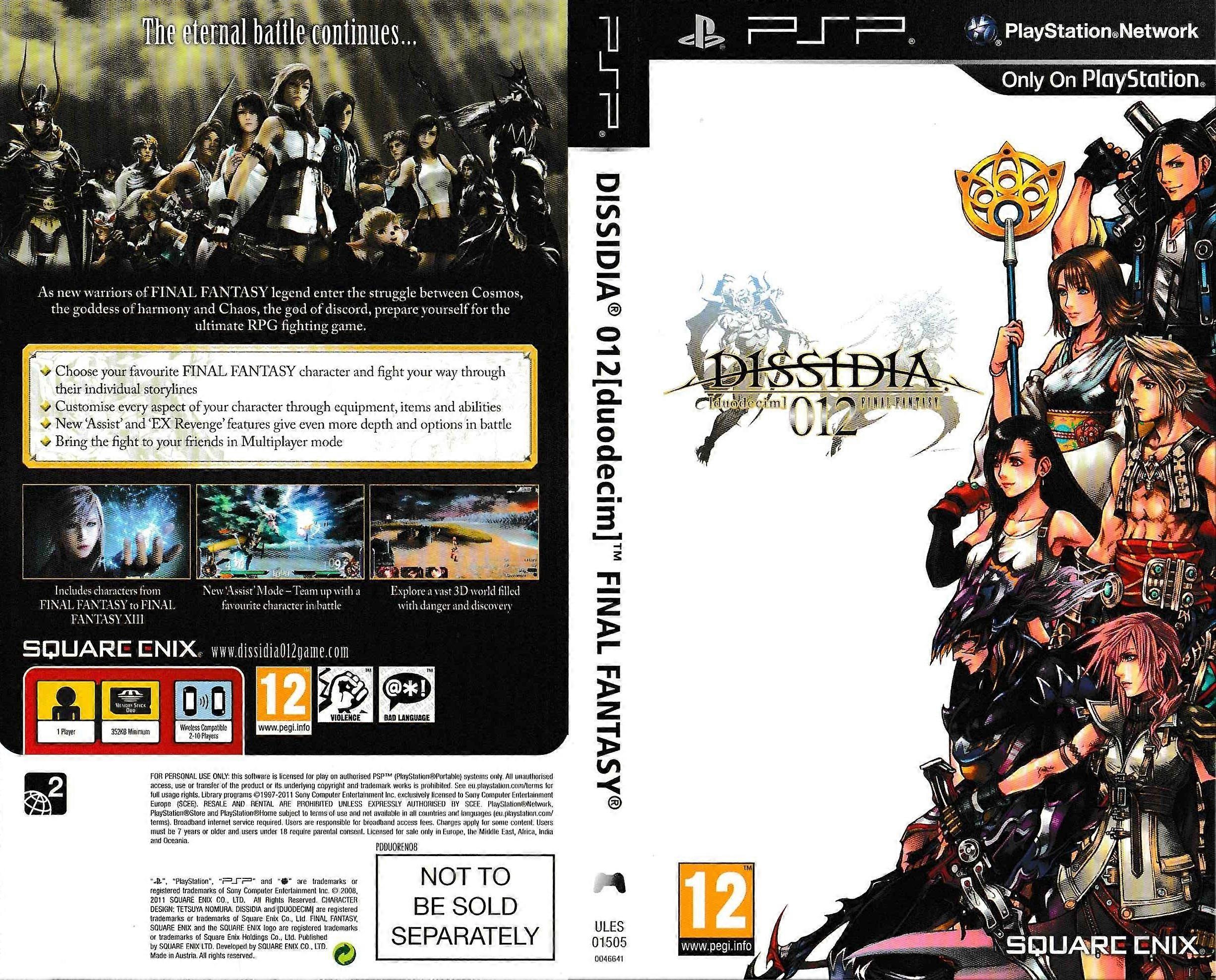 Dissidia 012  Final Fantasy (PSP) - PAL - New & Sealed