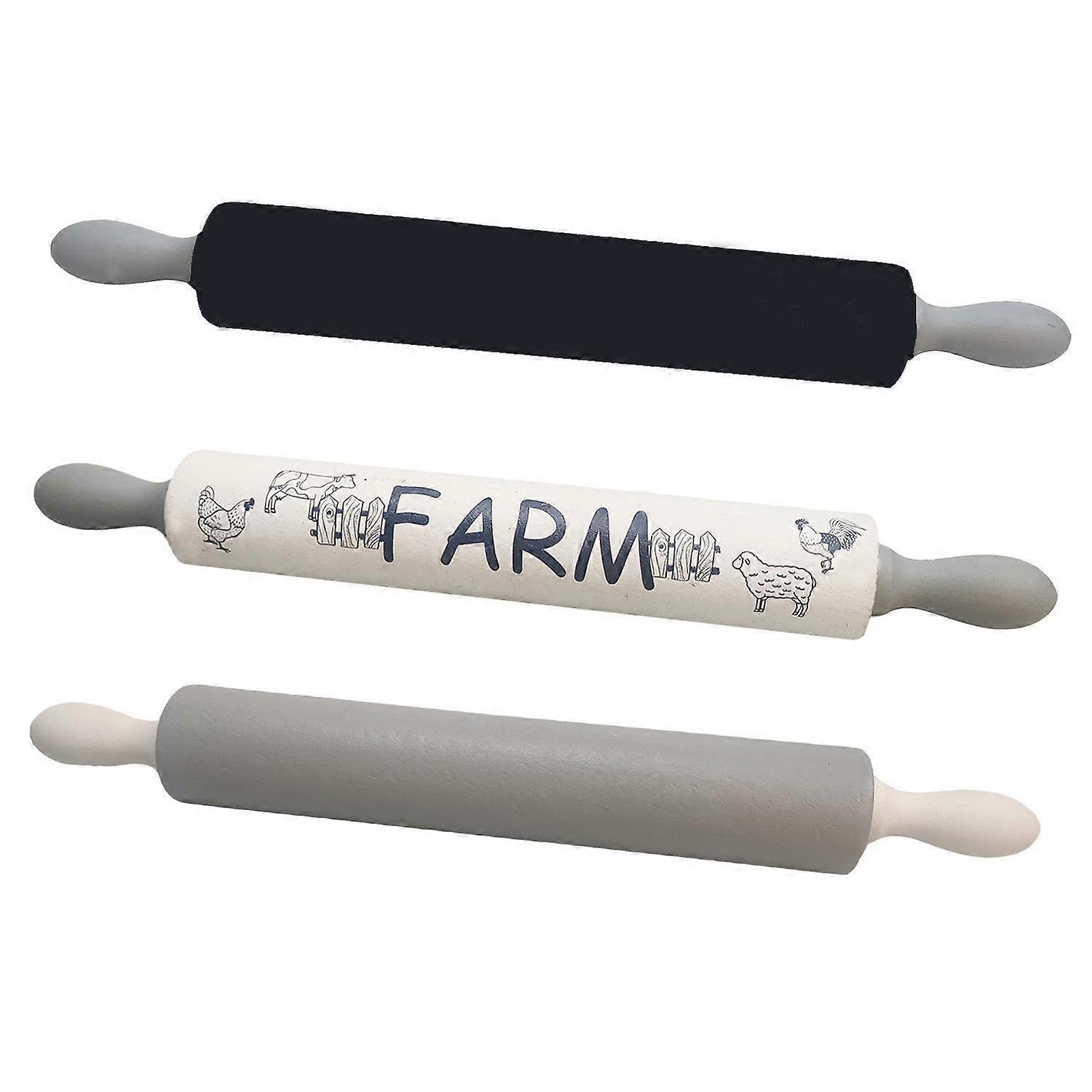 Pattern Rolling Pin Household Biscuits Wood Pressed Roller Kitchen Baking Embossed Printing Rolling Pin