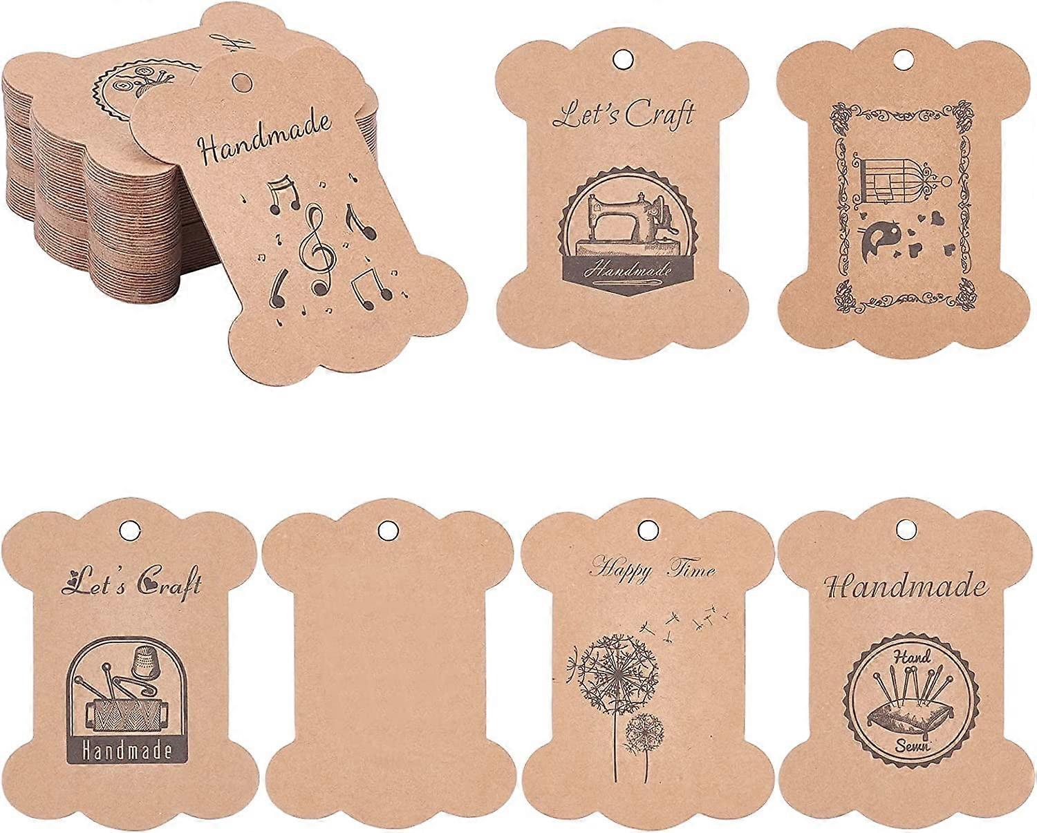 7 Styles Floss Bobbins Organizer Flat Spool Yarn Bobbin 42pcs Kraft Spool Bobbins Card Thread Holder Craft DIY Sewing Storage for Cross Stitch Cotton 