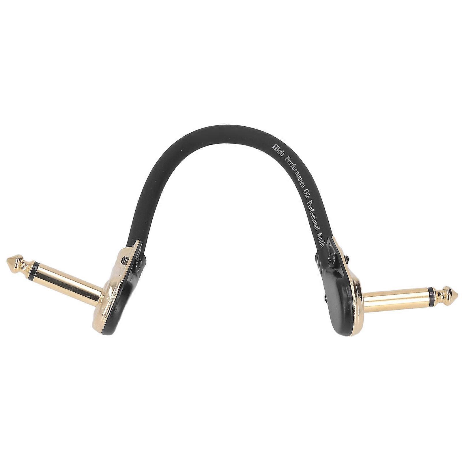 Guitar Patch Cable 5.9in Right Angle Noise Reduction Anti Jamming Flat End Effect Pedal Cable