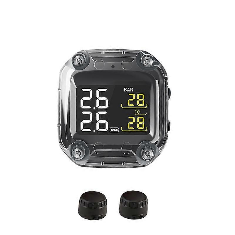 M3-C Wireless Motorcycle TPMS Real Tire Pressure Monitoring System Externe Universal 2 External Internal Sensors LCD Display