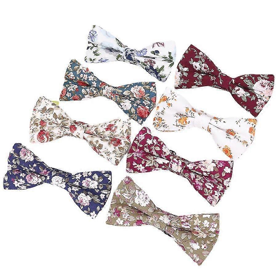 8 packs elegant adjustable pre-tied bow ties for men/ boys in different colorsradom)