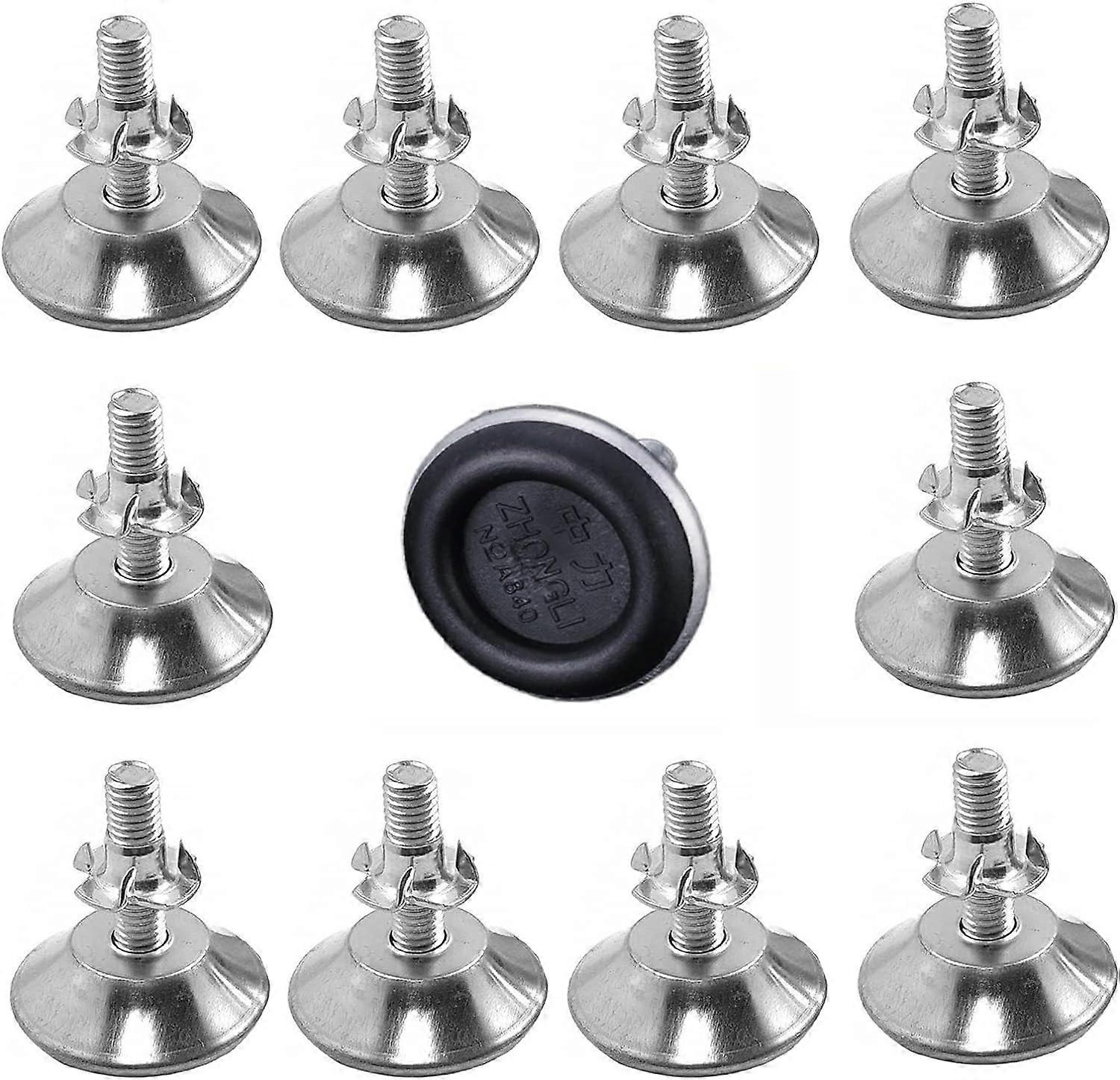 Set 10 picioare reglabile mobila, Sunmostar, Metal, M8x20x40mm, Argintiu