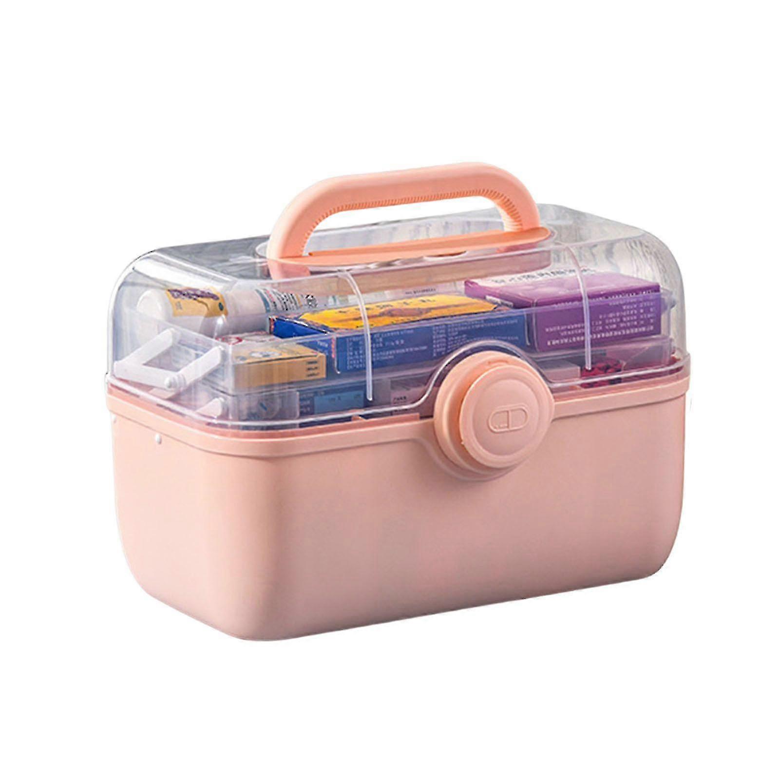 3-layers Medicine Box For Home Portable Large Capacity First Aid Box With Handle
