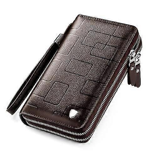 Weixier W90 Cowhide Mobile Phone Bag Multi-card Wallet Men Double Zipper Wallet-In stock