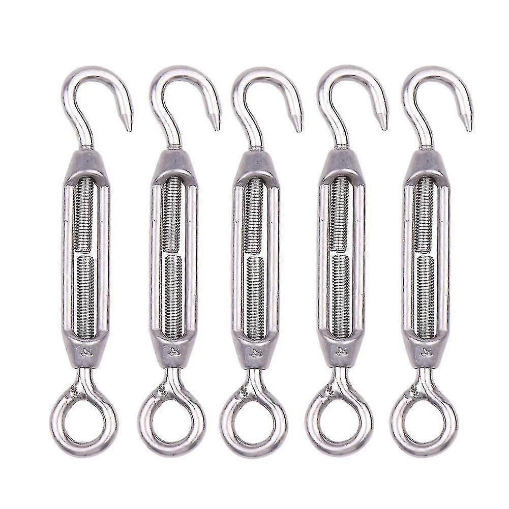 Rope Tensioner With Adjustable Hook, Durable And Not Easy To Rust (5 Pcs, Silver)