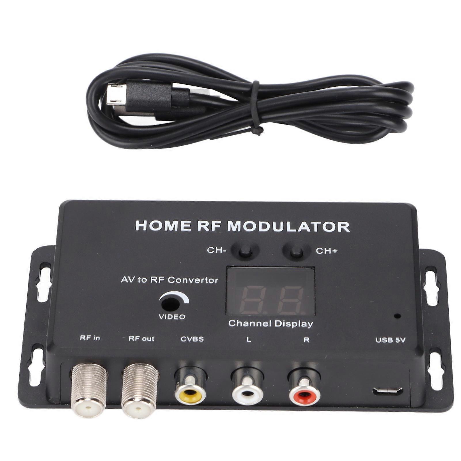 UHF Modulator Audio and Video to RF Channel Home RF Modulator for DVD Players Games Digital Equipment. NO.7241
