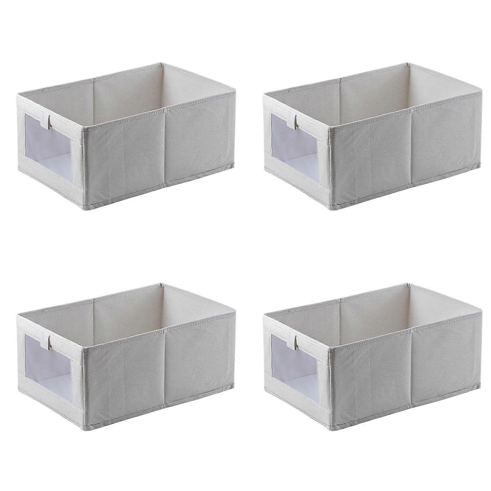 1/4pcs Foldable Cloth Storage Bins Set Dustproof Items Organising Box for Shelves Closet