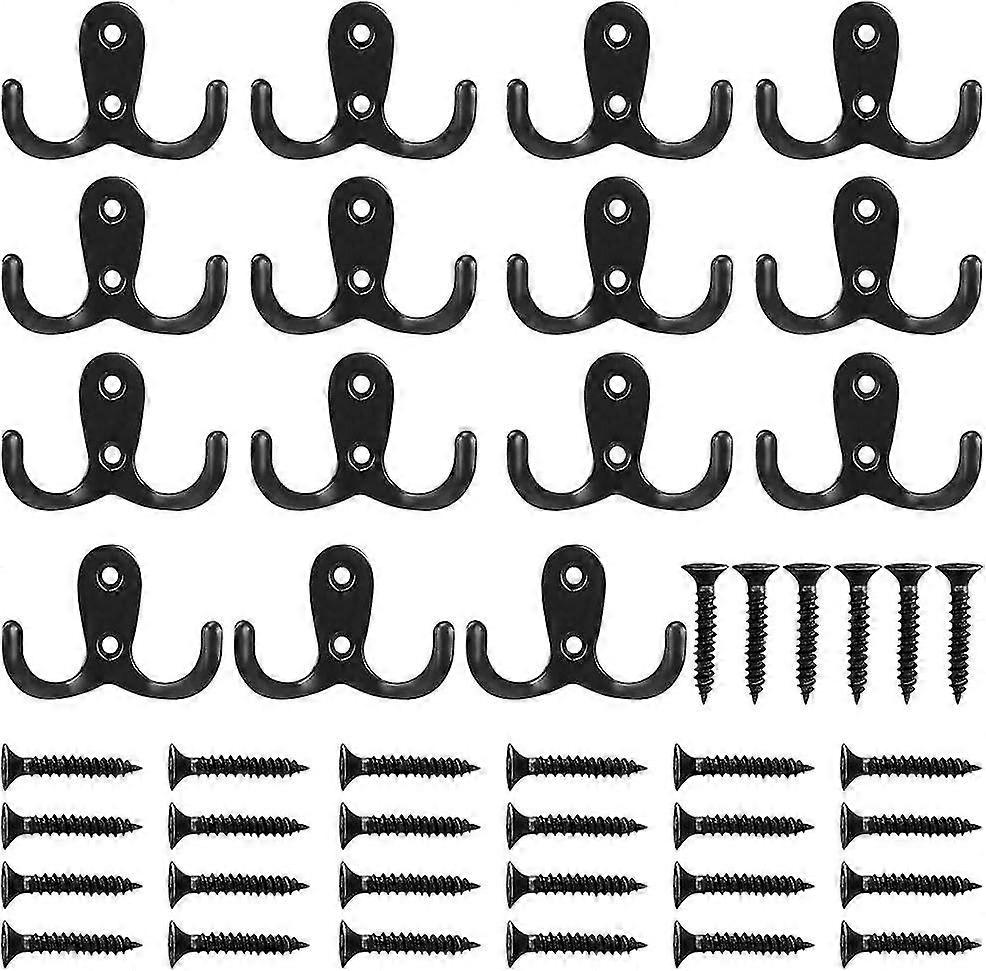 コートフック、ダブルコートフック15個、アンティーク壁掛けフックとコートフック