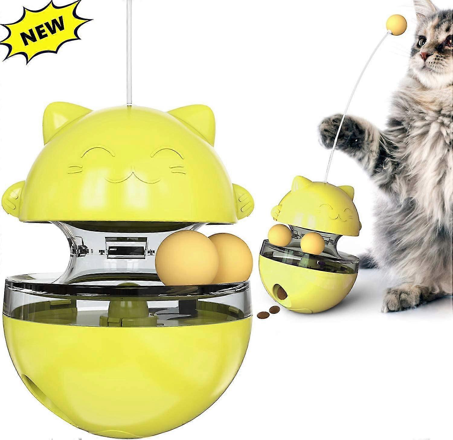 Cat Mug Toy 4 In 1 Interactive Cat Toy Dog Toy Ball Food Dispenser Toy Ball Slow Feeder