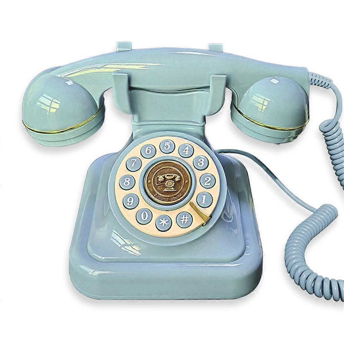 Retro Style Wired Dial Telephone Plug-in Home Fixed Landline Antique European Office Telephone Fash