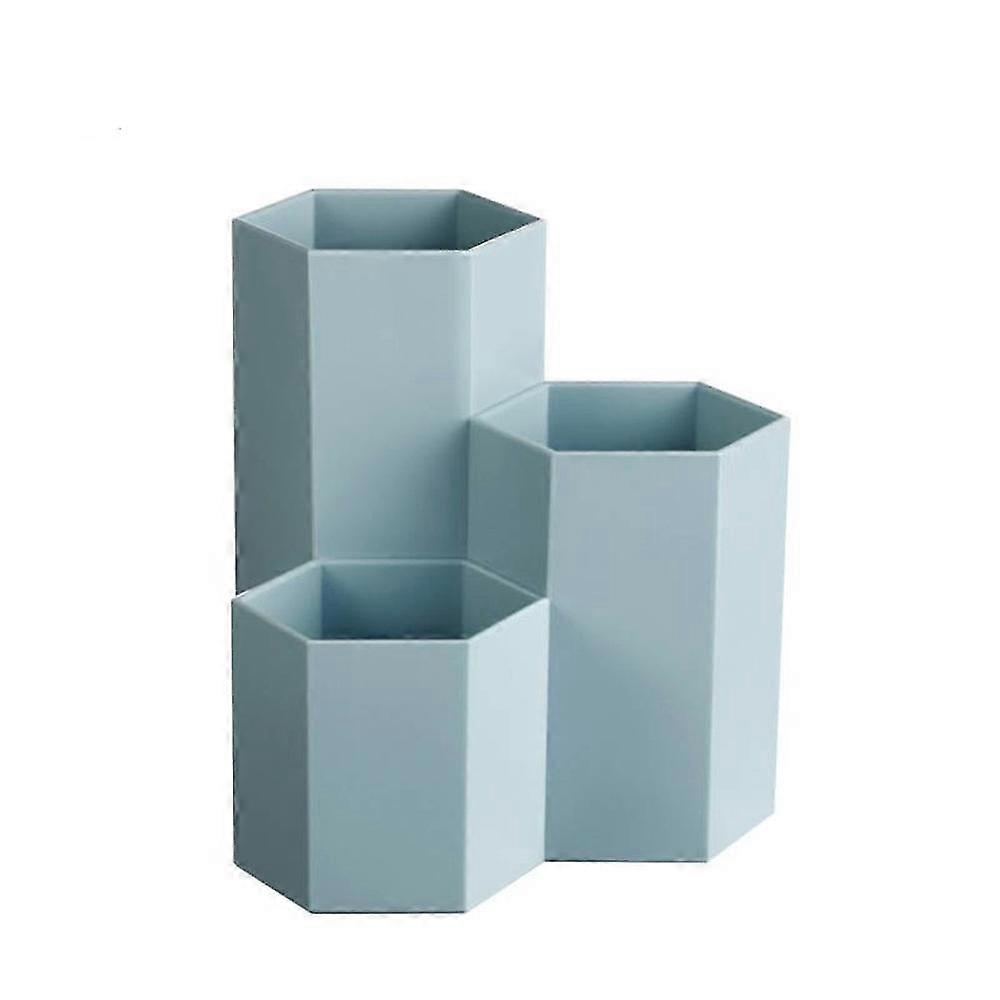 Multipurpose Plastic Pen Container Creative Hexagon Vase Desk Decoration