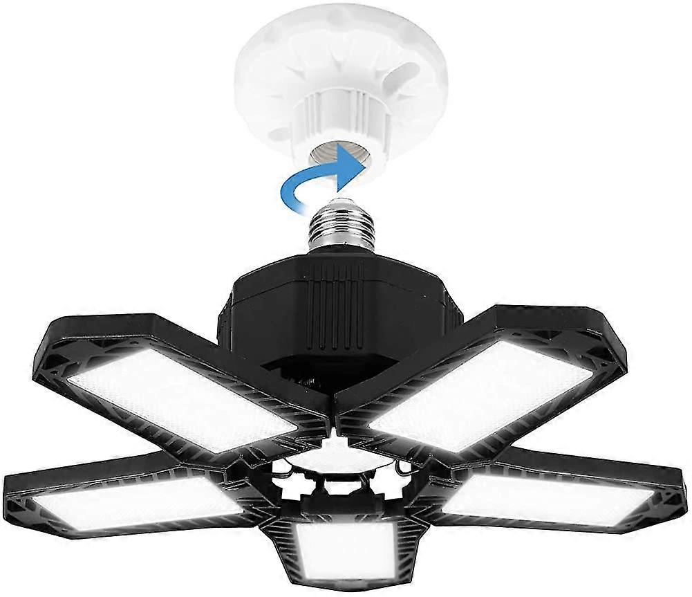 Led Garage Light 120w 10000lm E27 6500k Adjustable 5 Panel Deformable