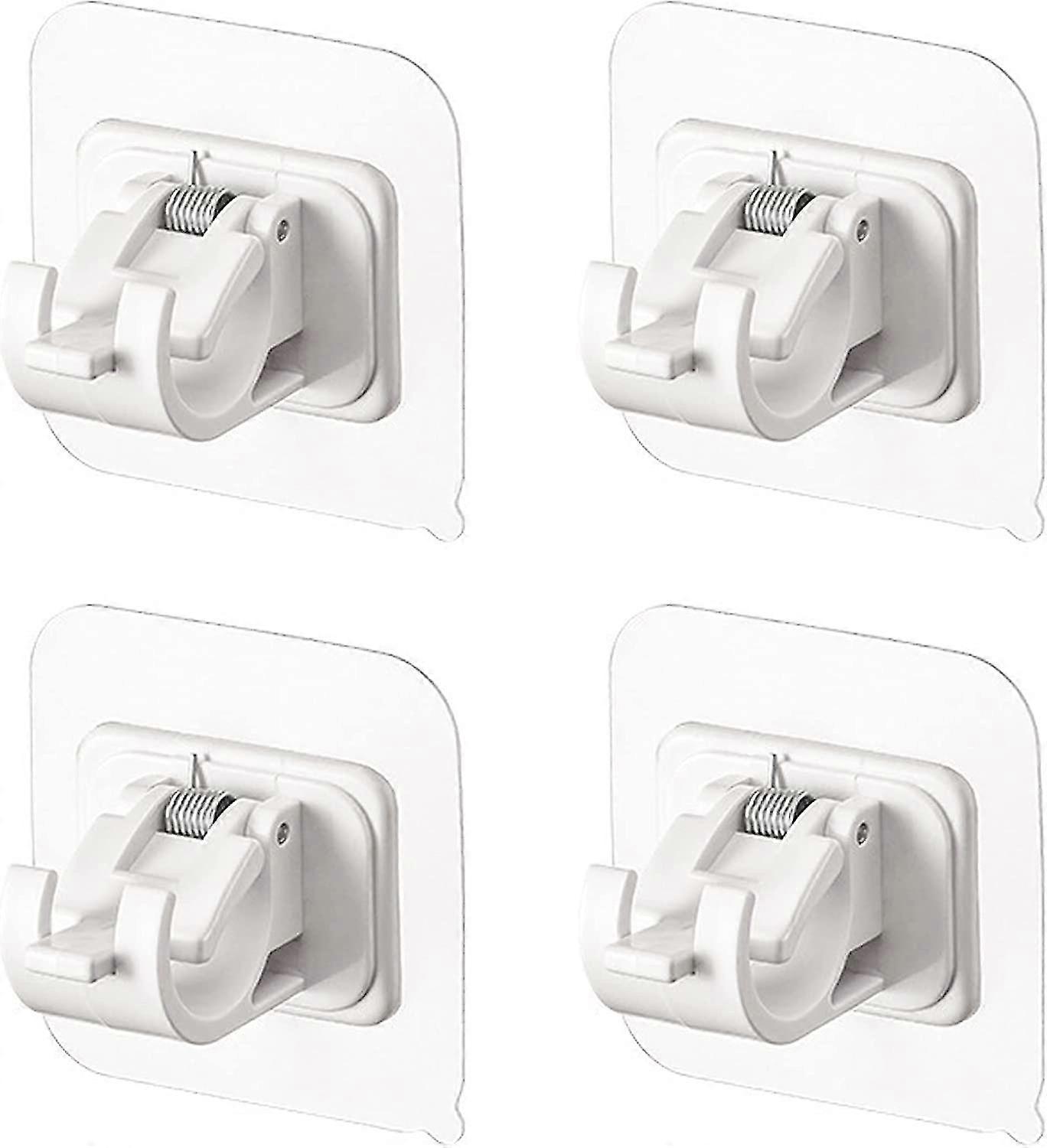 4pcs Self-adhesive Curtain Rod Bracket No Drilling Curtain Hook Bracket Fix