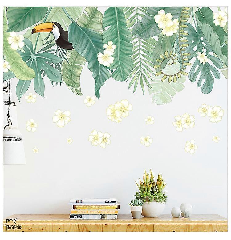 1pc Tropical Leaves Green Plants Wall Stciker