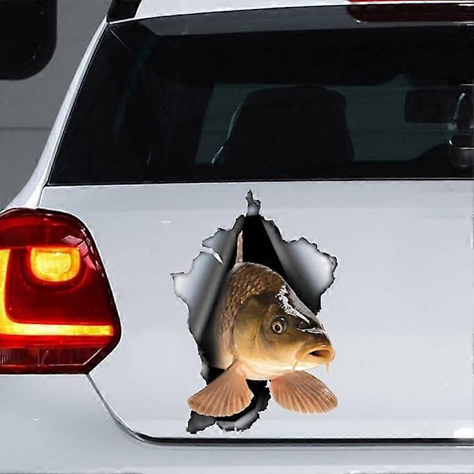 2pcs carp car sticker, magnet, sticker laptop suitcase truck accessories decoration funny bumper