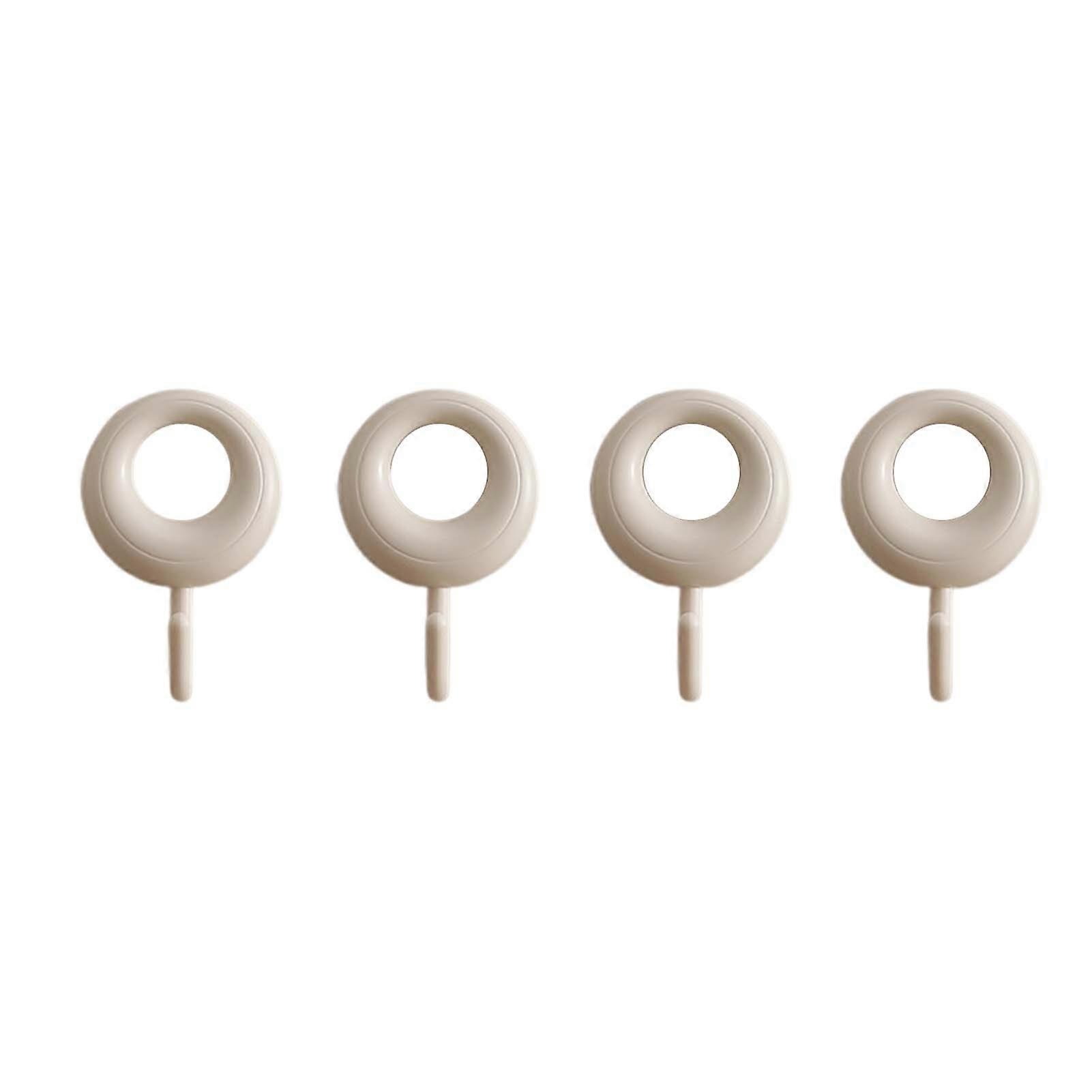 4Pcs Wall Hook Without Drilling Self-Adhesive Solid Color Strong Load Bearing Wall Mounted Coat Bag Door Towel Hanger Hook Bathroom Accessories KAESI