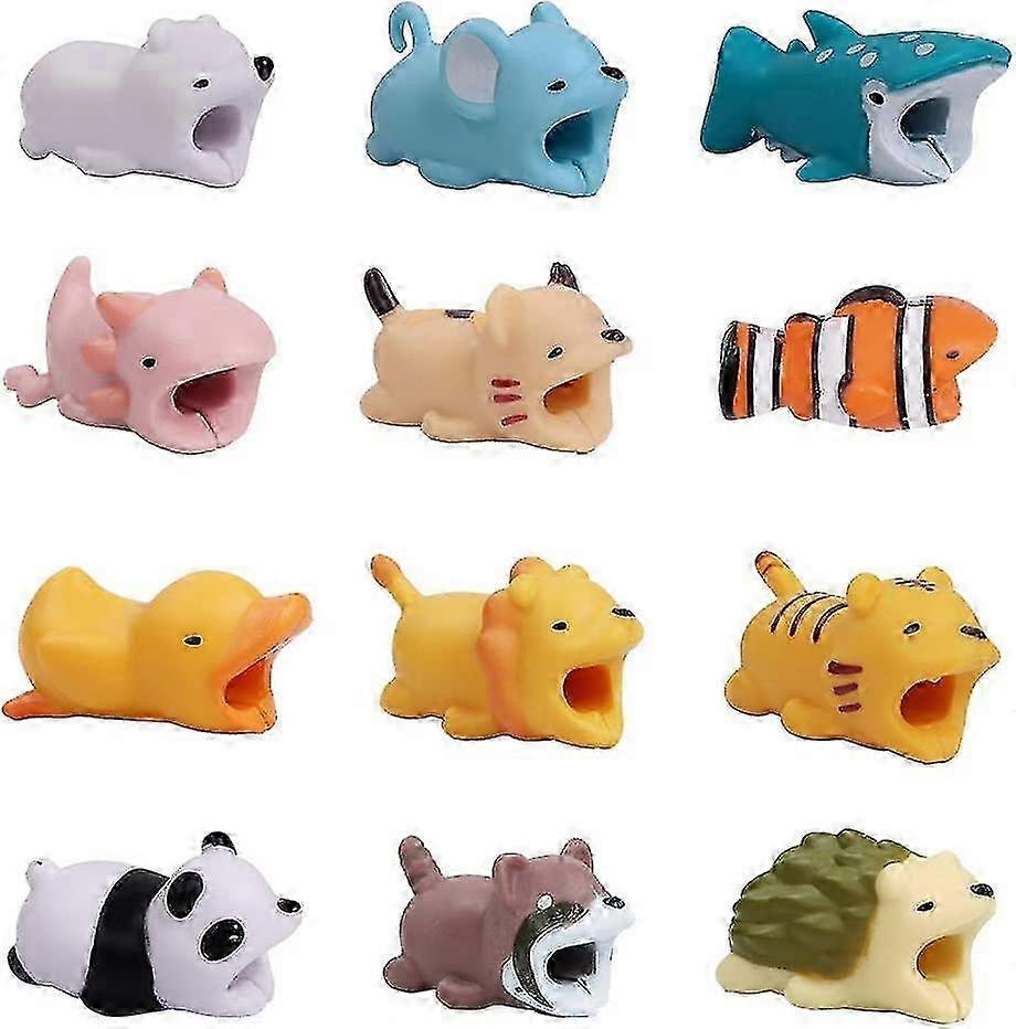 12 Pcs Cartoon Animal Cable Protector To Prevent Cable Breakage Cable Protector