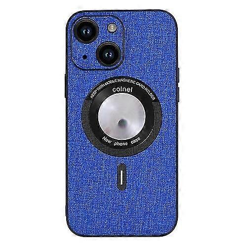 Compatible with Iphone 15 Cloth Texture Magsafe Magnetic Pu Mobile Phone Case