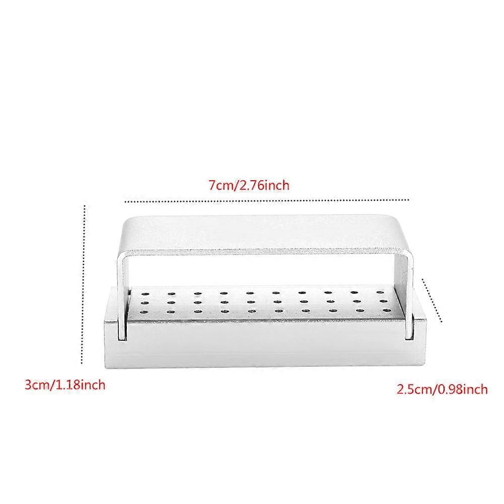30-Hole Dental Bur Holder Block – Aluminium Disinfection Box, Autoclave Safe