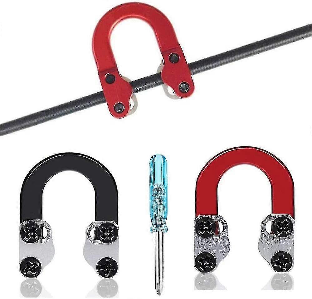 2 Pack Tiro con l'arco D Loop Compound Bow Metal D Loop Metal D Ring Buckle Release Nocking Loop con cacciaviti per accessori da caccia