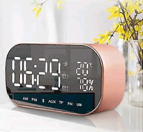 Digital Mirror Alarm Clock with Bluetooth Speaker Light Alarm Clock with LED Display and Alarm Clock for Home Offices