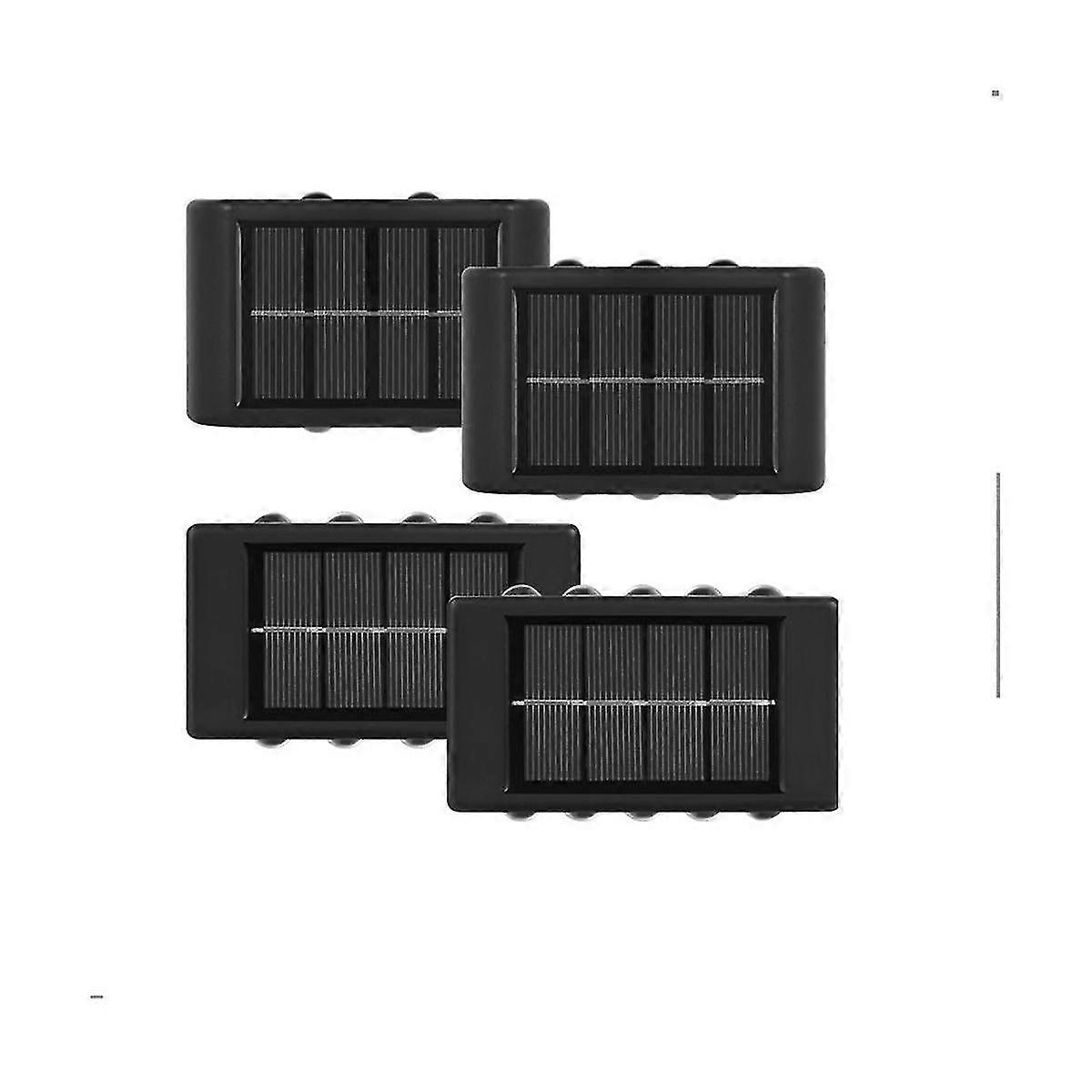 4Pack Solar Wall Lights Outdoor Waterproof LED Solar Lamp Up and Down Luminous Lighting for Garden