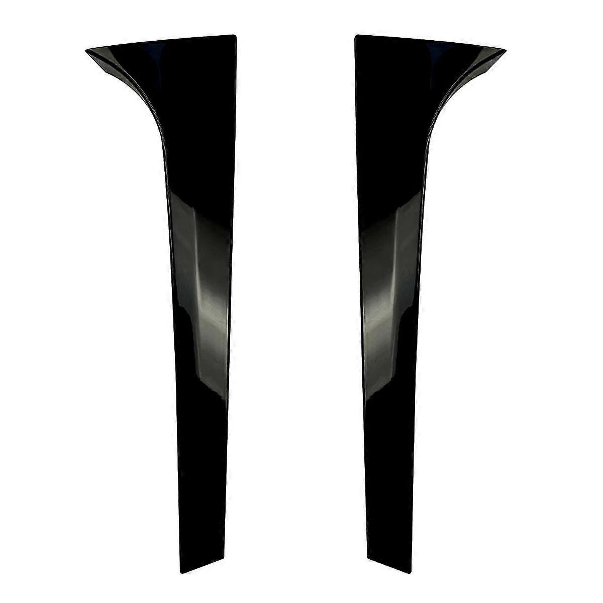 Pair Vertical Rear Window Side Spoiler Canard Splitter for Glossy Black Retrofit