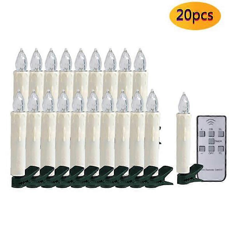 20 Led Candles - Flameless Candle Lights With Remote Control And Batteries - Dimmable