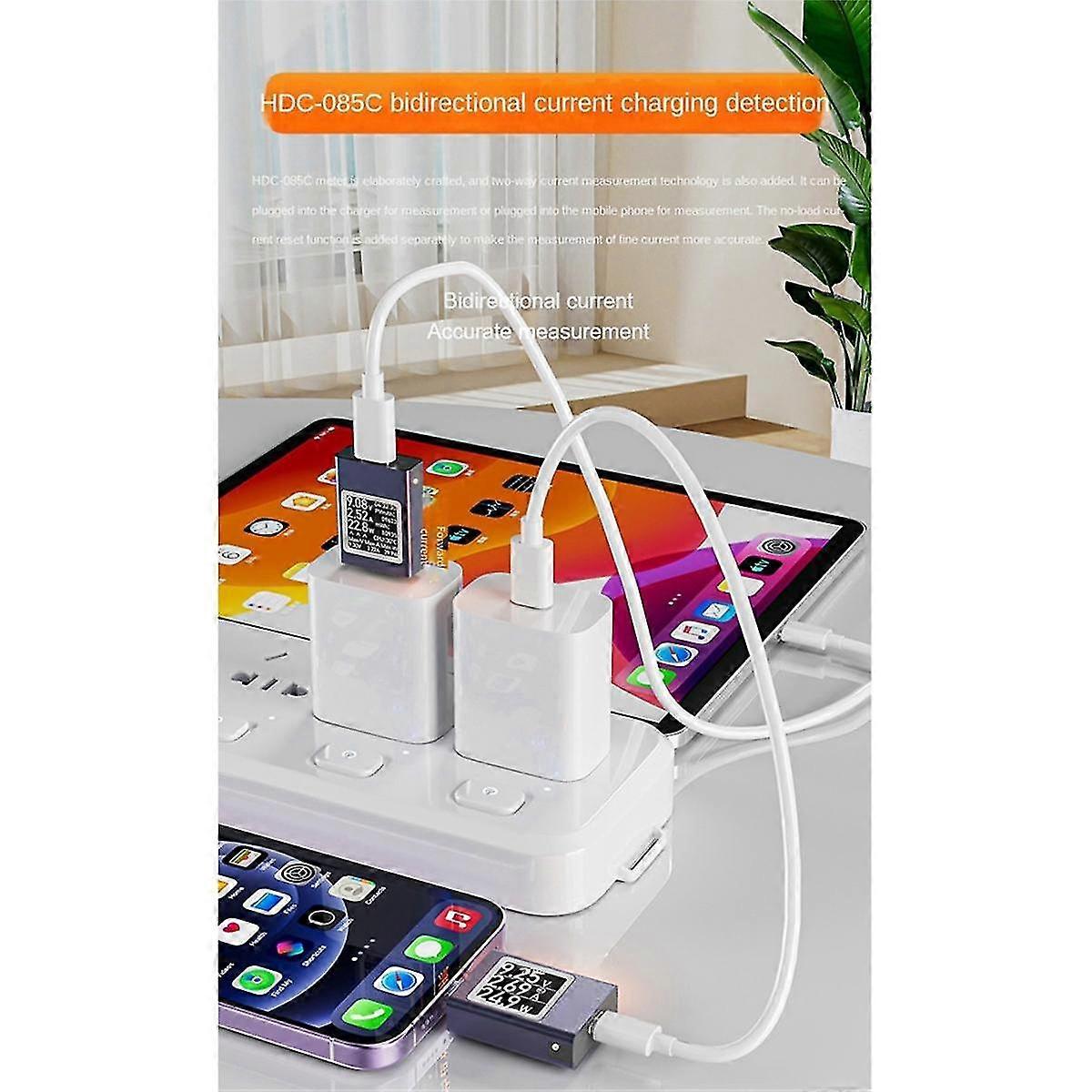 Typ-c Testare Hdc-085c Dc 4.5-50v 0-12a Pd3.1 Multifunktions Digital Display Testare Aktuell Effektmätare