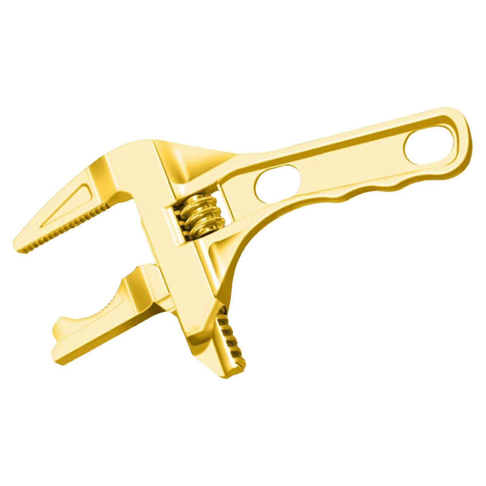 Large Opening Adjustable Wrench Plumber Wrench for Nut Disassembly Washbasin Argent