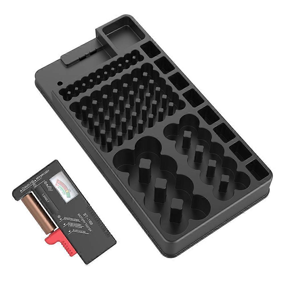 Battery Organizer Case Storage Box Can Contain Batteries with Removable Tester