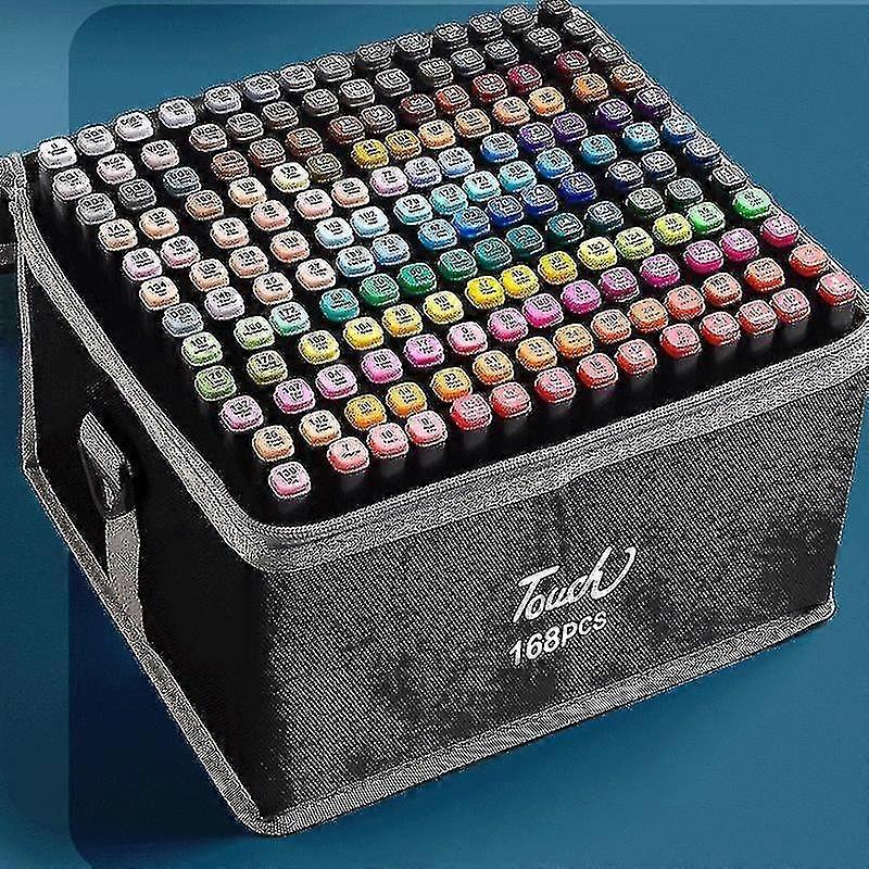 24 168 Color Double Headed Art Marker Pen Set, for Sketching, Oily Based Markers, for School