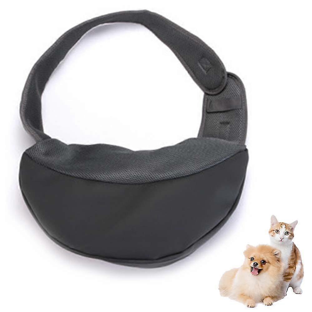 Pet Dog Sling Carrier, Breathable Mesh Travelling Pet Hands-free Sling Bag Adjustable Padded Strap Front Pouch Single Shoulder Bag For Dogs Cats SY
