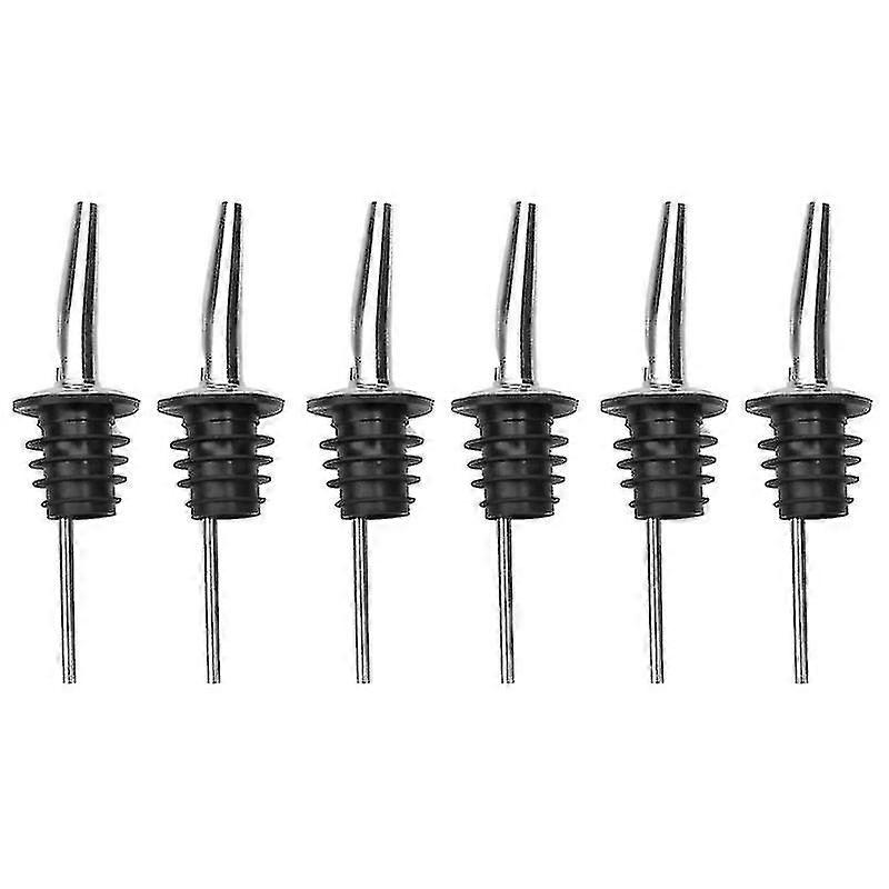 12 versatori per bottiglie classici in acciaio inossidabile con beccuccio conico, versatori per liquori con tappi antipolvere in gomma per ristoranti