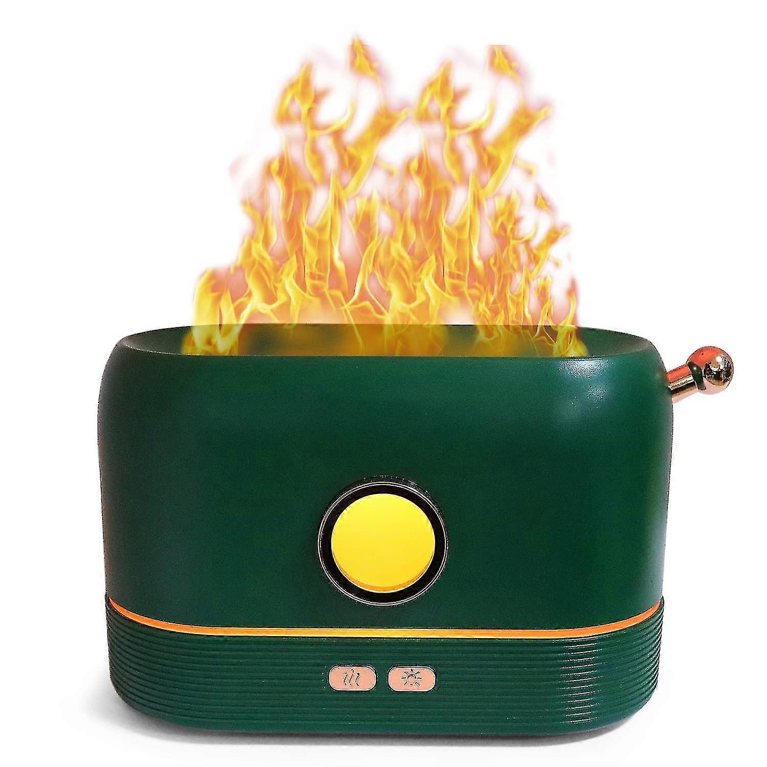 Aroma Diffuser For Essential Oils Color Changing Flame Air Humidifiergreen