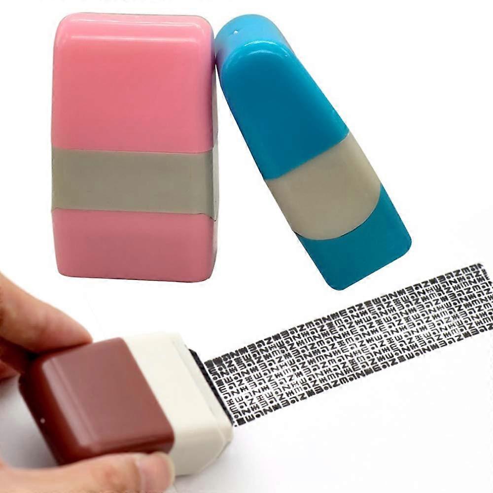 Roller Self Inking Stock Stamp Seal Theft Protection Code Guard Your ID Confidentiality Confidential Seal Office File Stamp Tool