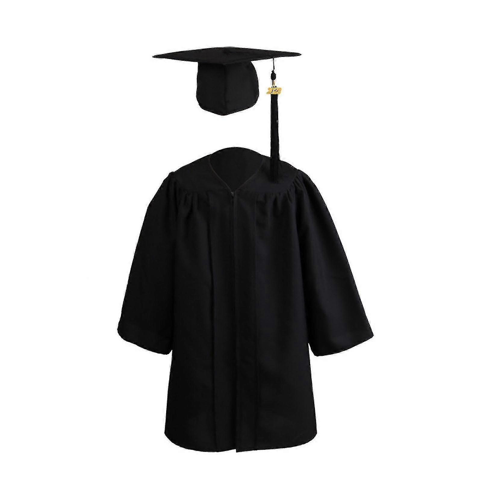 1 ensemble robe de graduation zipper avec chapeau Polyester Kid robe académique