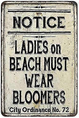 Senhoras na praia deve usar Bloomers Vintage Look Chic Tin Sign 8x12 polegadas OU 12x16 polegadas Modo 3923