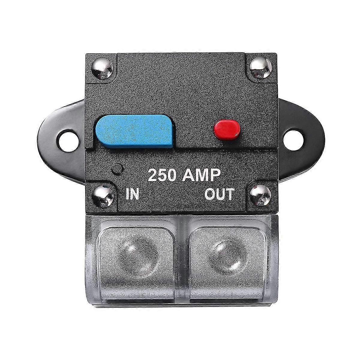 250 Amp High Amp Marine Rated Circuit Breaker For Boat Trolling Motor With Manual Reset Switch, Wat