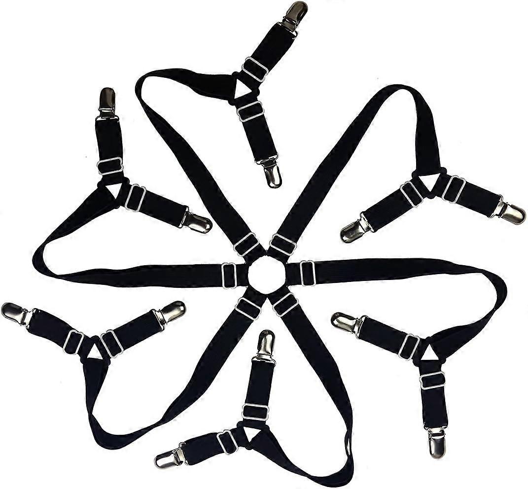 Fitted Sheet Tensioner Adjustable Sheet Ties 6 Sides, Bedding Sheets Straps