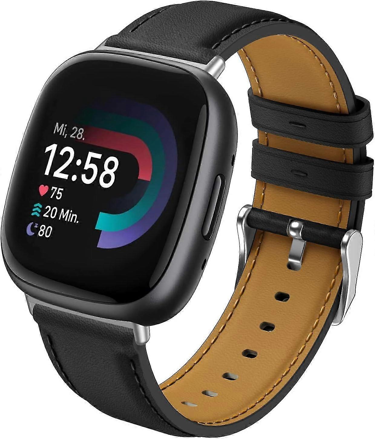 Soft Leather Strap For Fitbit Versa 4/3/sense: Replacement Wristband