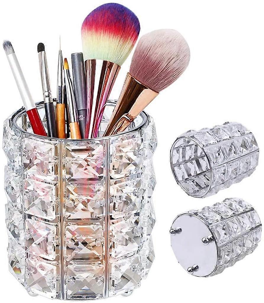 Makeup Storage Brush Holder - Crystal Round Makeup Kosmetisk Organizer