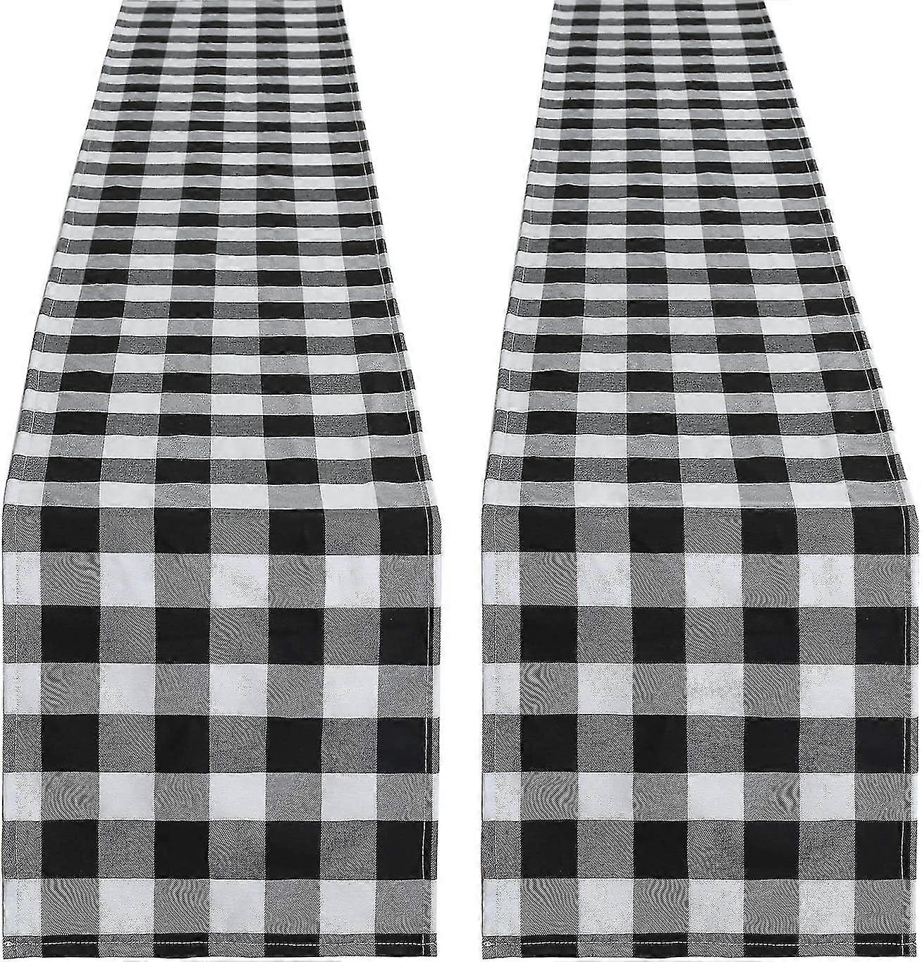 Checkered Table Runners 2pcs 14x72inch For Xmas Party Table Decoration